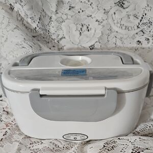 New Portable White and Gray Electric Lunch Box